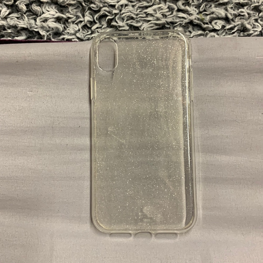 Clear glitter iPhone XR case